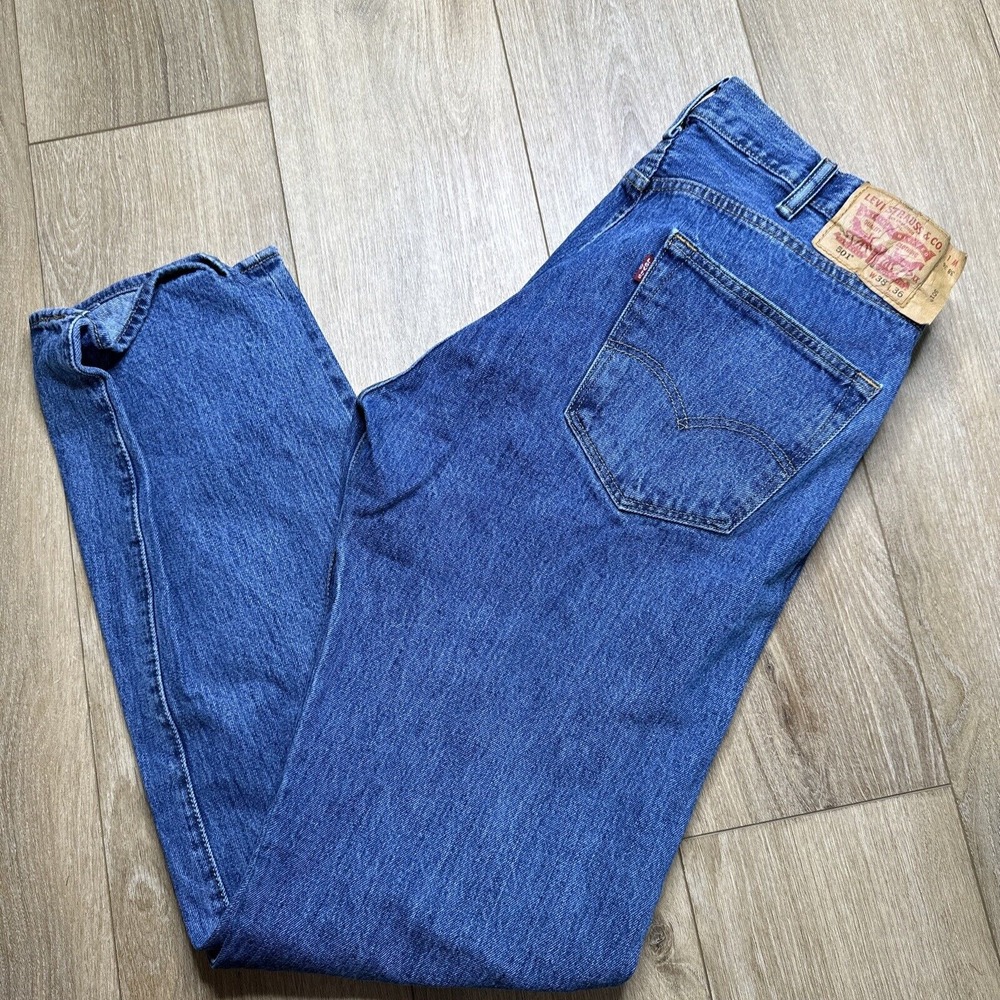 Levi's Mens Original 501 0193 Stone Work Button Fly Straight Denim Jeans 38 x 36
